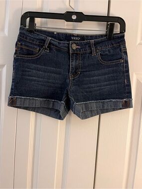 Dark Blue Denim Cuffed kids Shorts